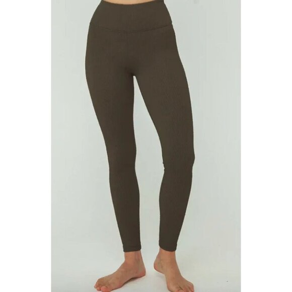 ARCAA Mya Olive Ribbed Leggings-sz Medium - Picture 1 of 8